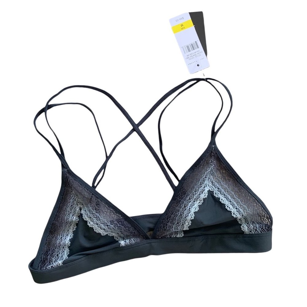 NWT Josie Natori Pewter Grey Lace Strappy Bralette
